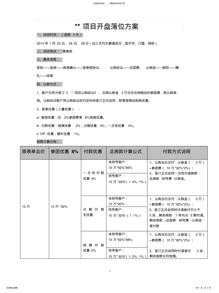 2022年项目开盘落位方案终版 .pdf_第1页