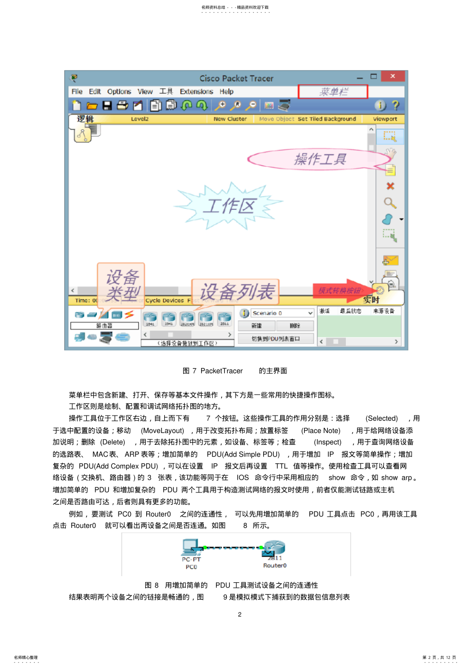 2022年实验使用网络模拟器packetTracer .pdf_第2页