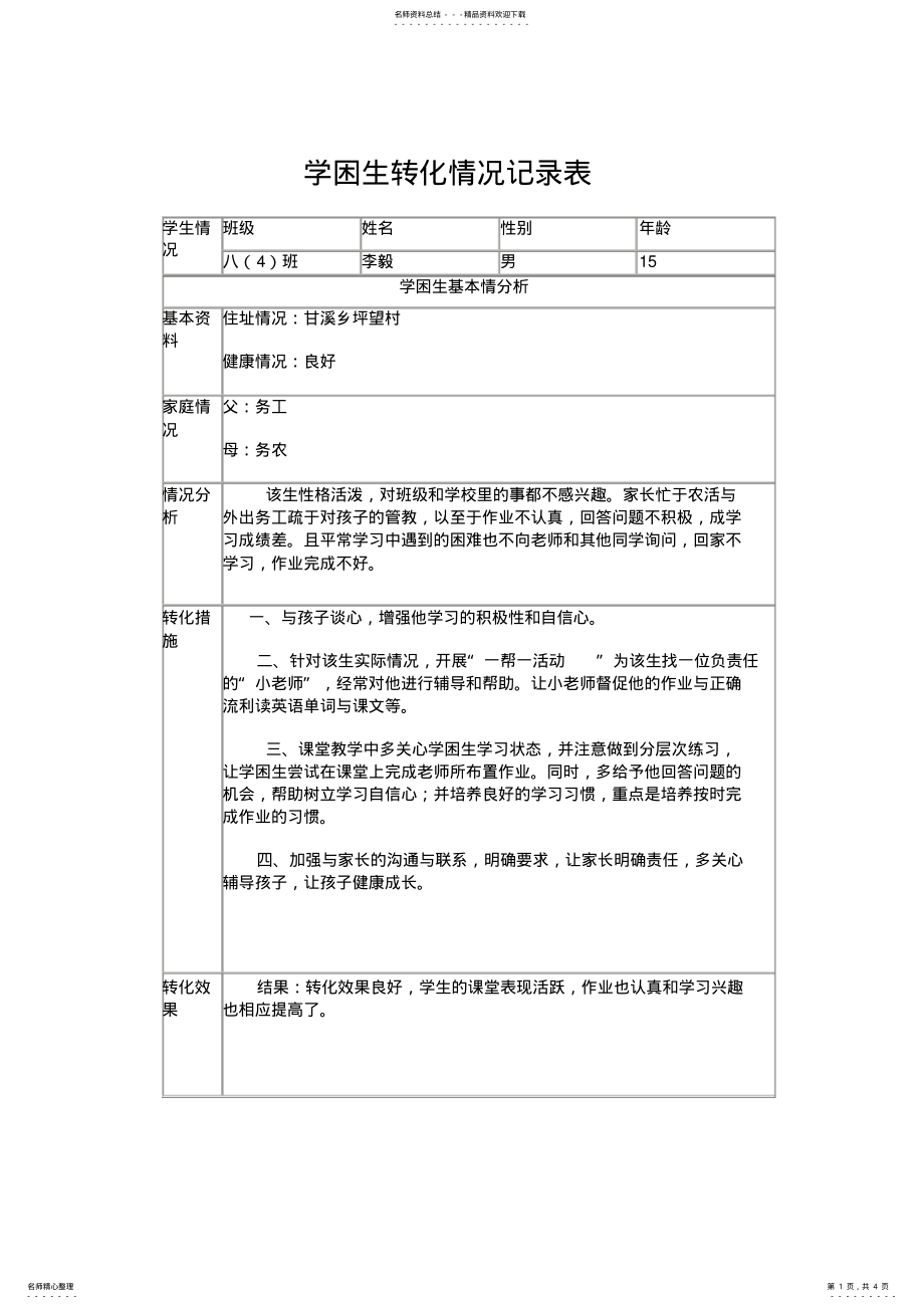 2022年学困生转化情况记录表 2.pdf_第1页