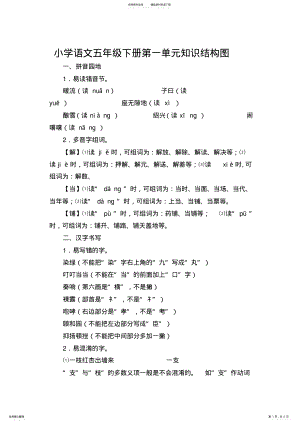 2022年小学语文五年级下册第一单元知识结构图 .pdf