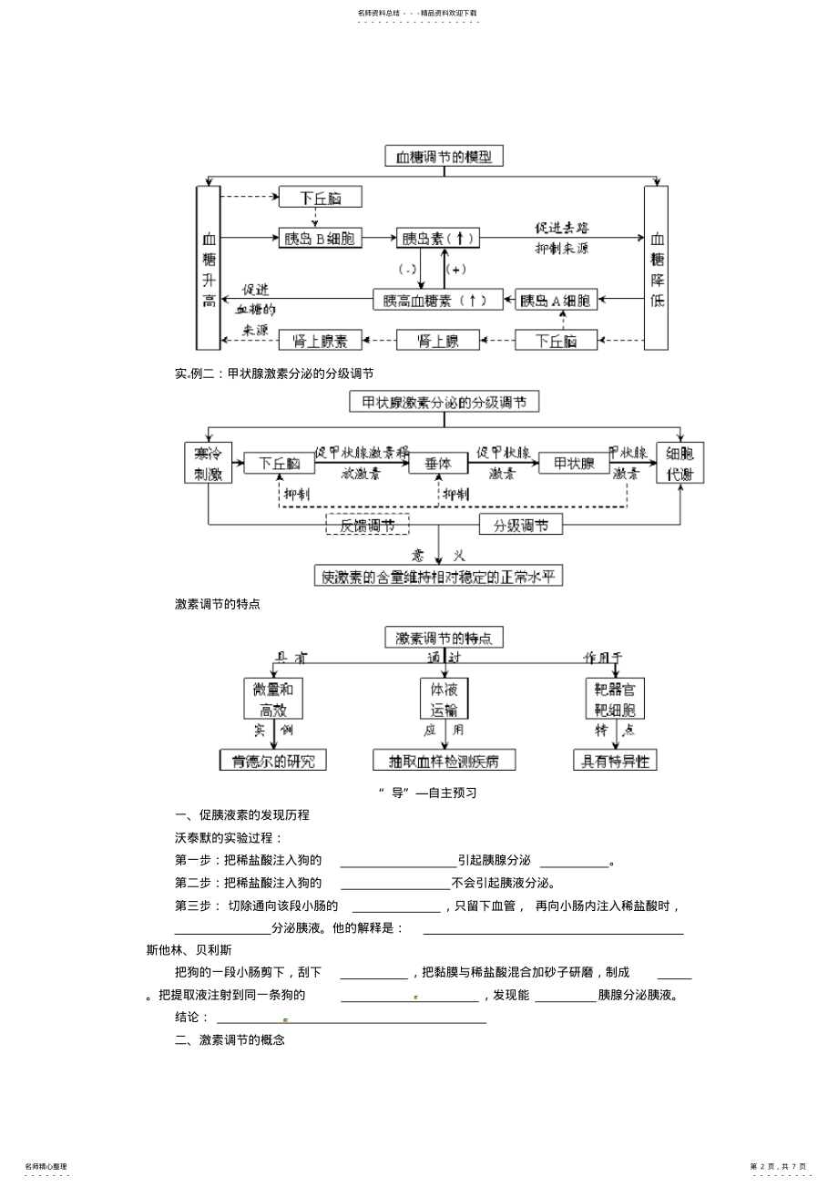 2022年高中生物《通过激素的调节》学案新人教版必修 .pdf_第2页