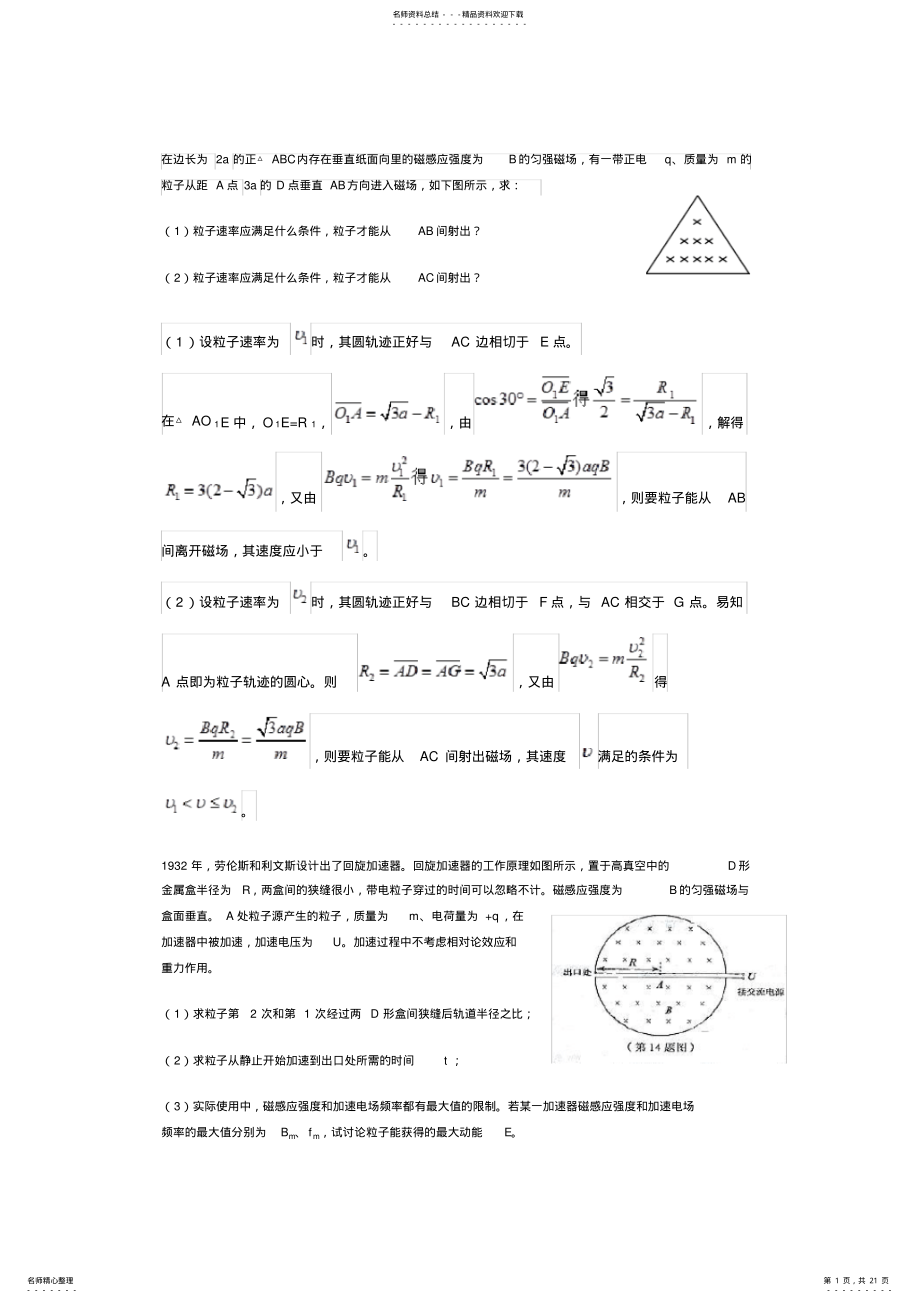 2022年高中物理经典磁场电场题 .pdf_第1页