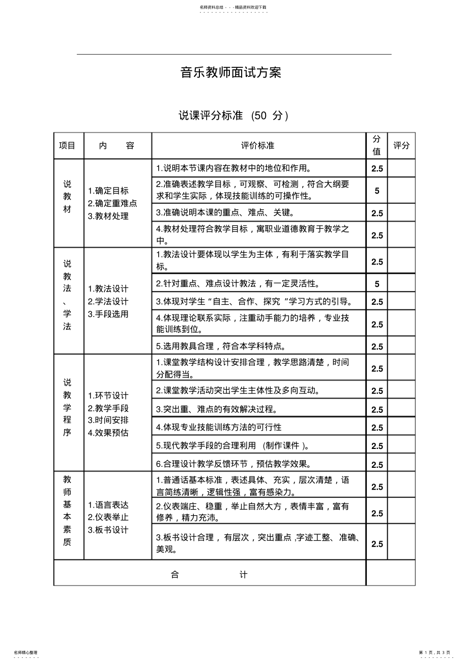 2022年音乐教师面试方案终稿 .pdf_第1页