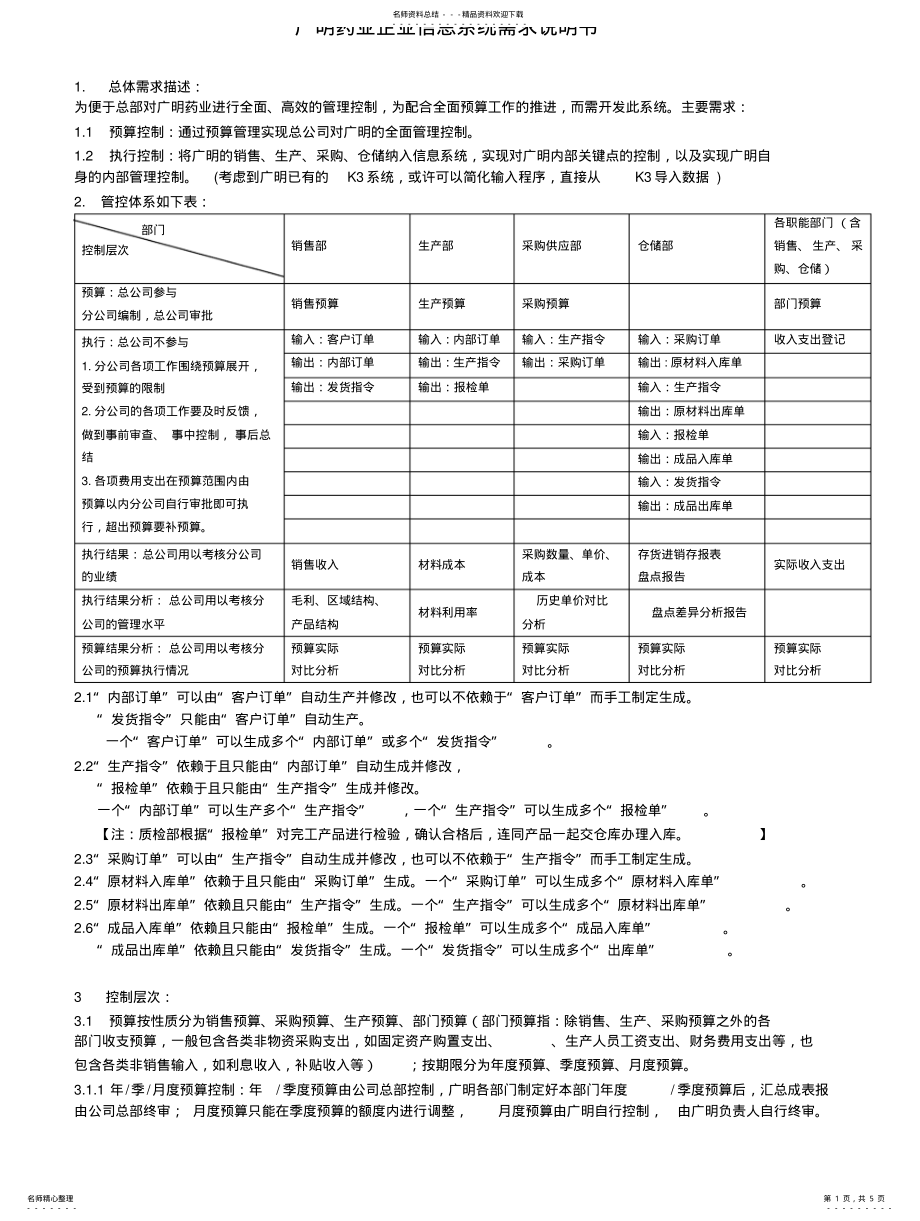 2022年预算管理信息系统需求说明 .pdf_第1页