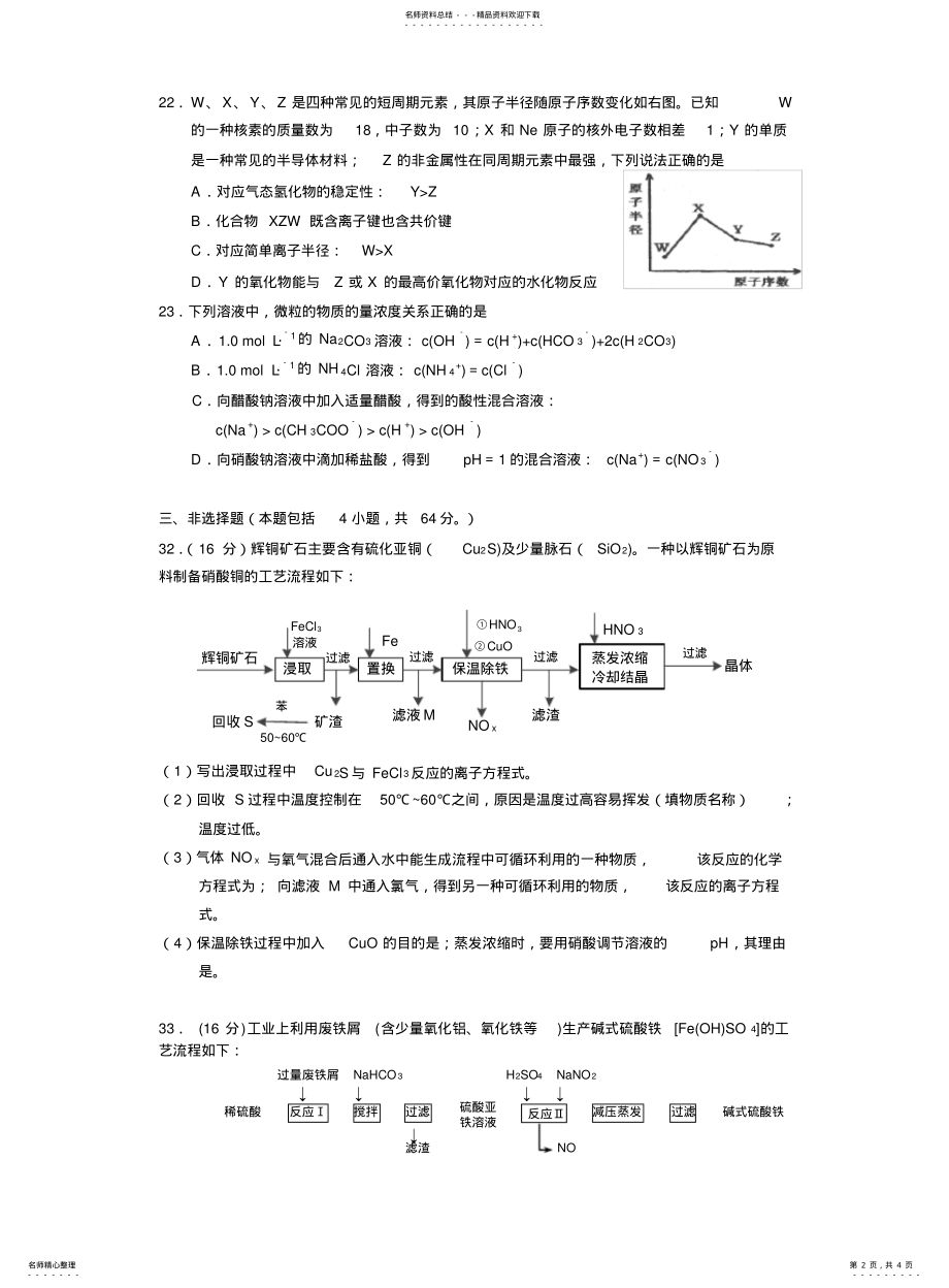 2022年高三化学国庆练习题化工生产 .pdf_第2页