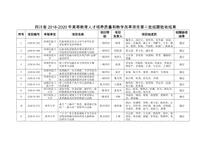 四川省2018-2020年高等教育人才培养质量和教学改革项目第.docx