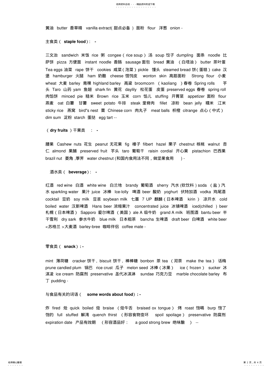 2022年食品英语名称大全 .pdf_第2页