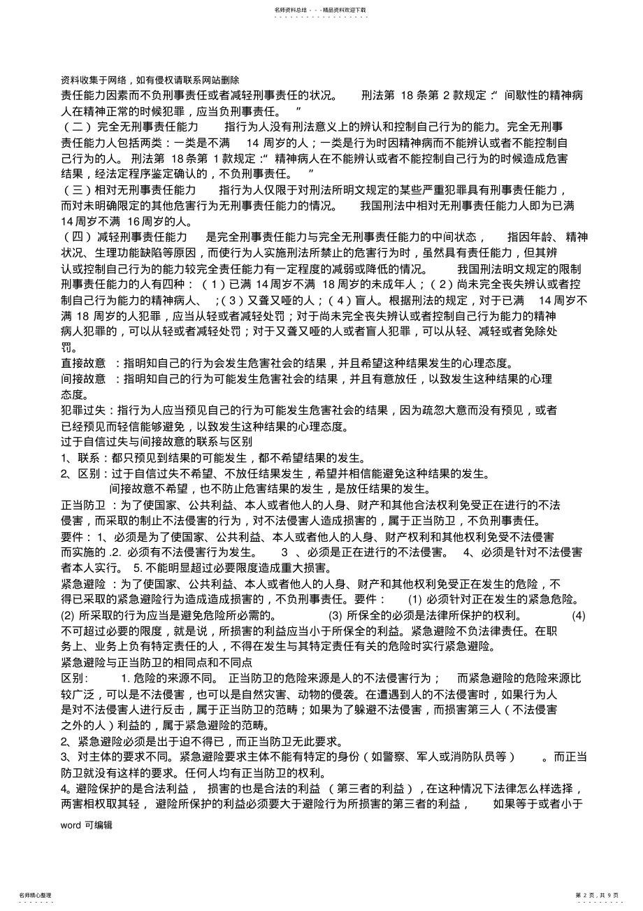 2022年大一刑法考试重点教学教材 .pdf_第2页