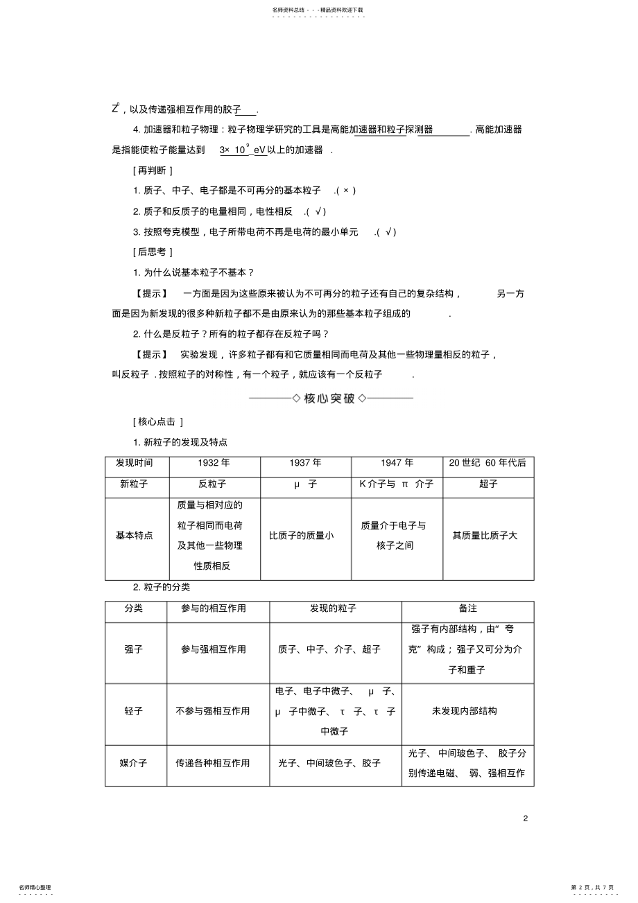 2022年高中物理第章从原子核到夸克_粒子物理与宇宙的起源教师用书沪科版选修- .pdf_第2页