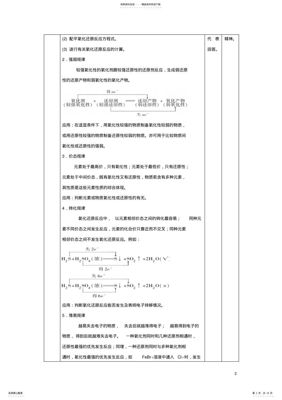 2022年高一化学__氧化还原反应专题教学设计 .pdf_第2页