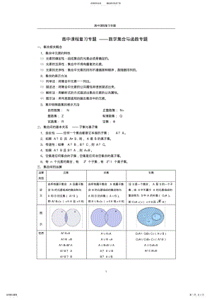 2022年高一数学集合与函数知识点总结,推荐文档 .pdf