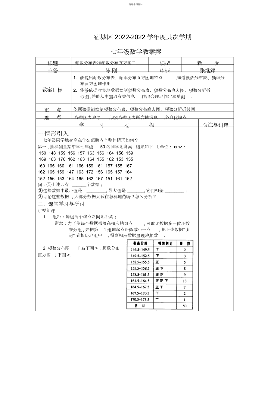 2022年频数分布表和频数分布直方图二.docx_第1页