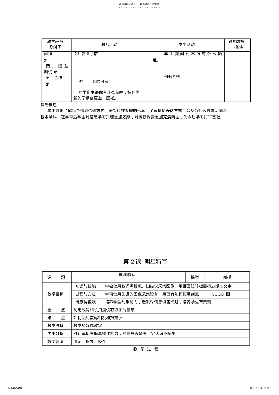 2022年大连理工版小学信息技术四年级下册教案全册 .pdf_第2页