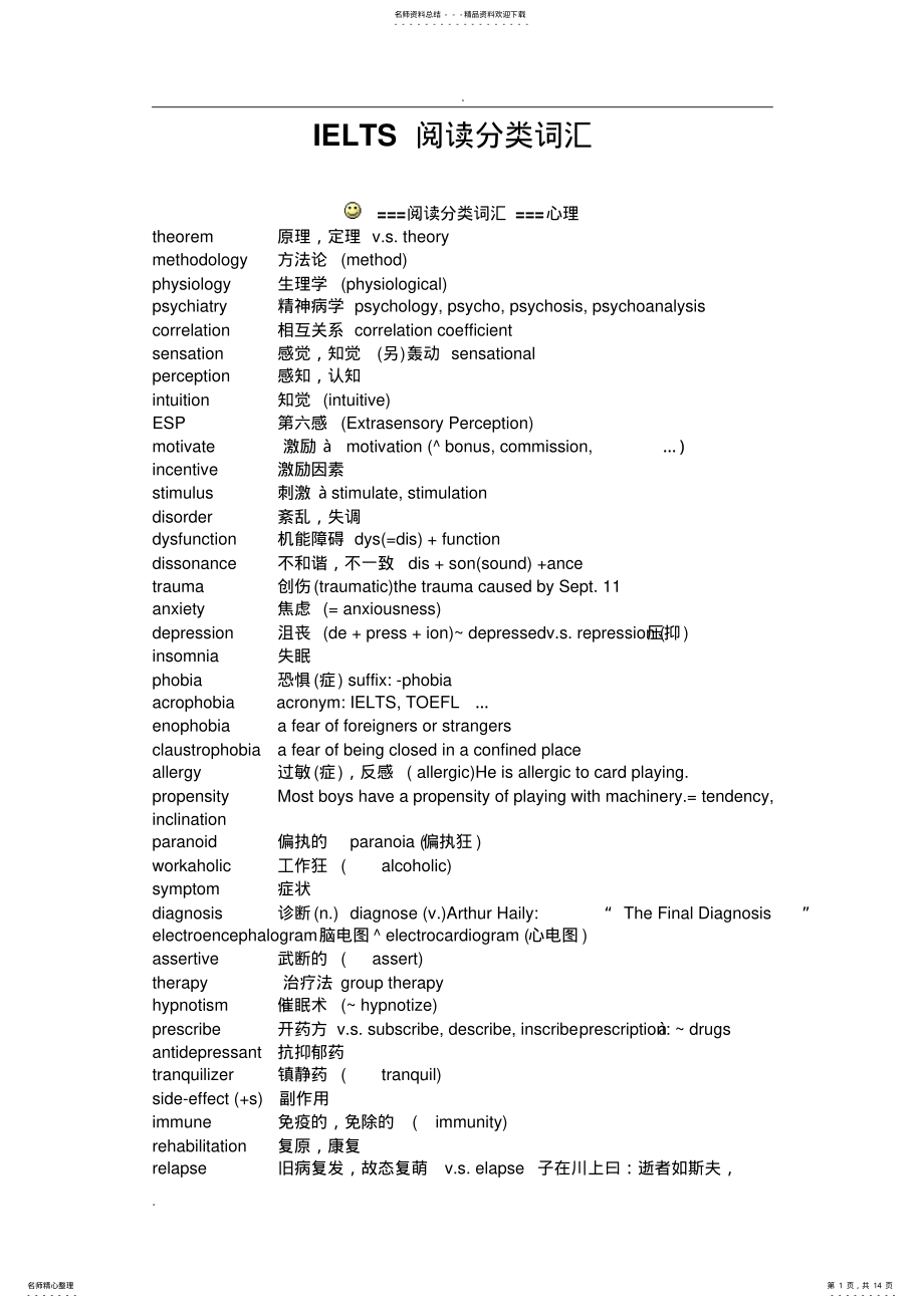 2022年雅思阅读分类词汇 .pdf_第1页