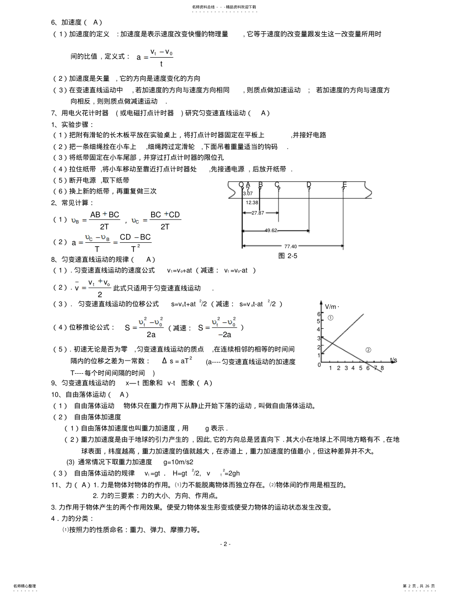 2022年高一物理知识点总结[][] .pdf_第2页