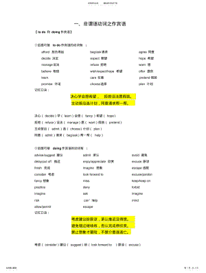 2022年非谓语动词之宾语+宾补记忆口诀 .pdf