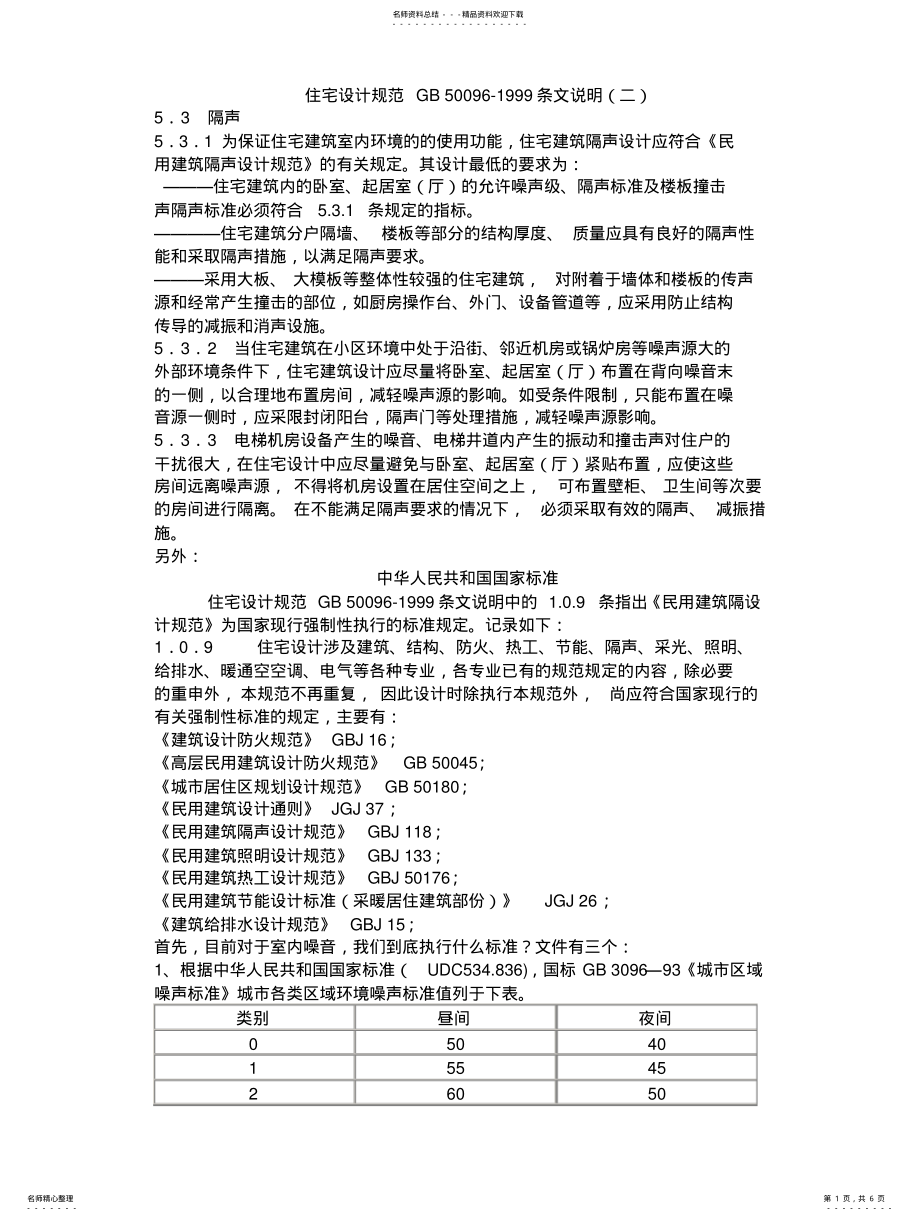 2022年隔音标准及电梯验收规范 .pdf_第1页