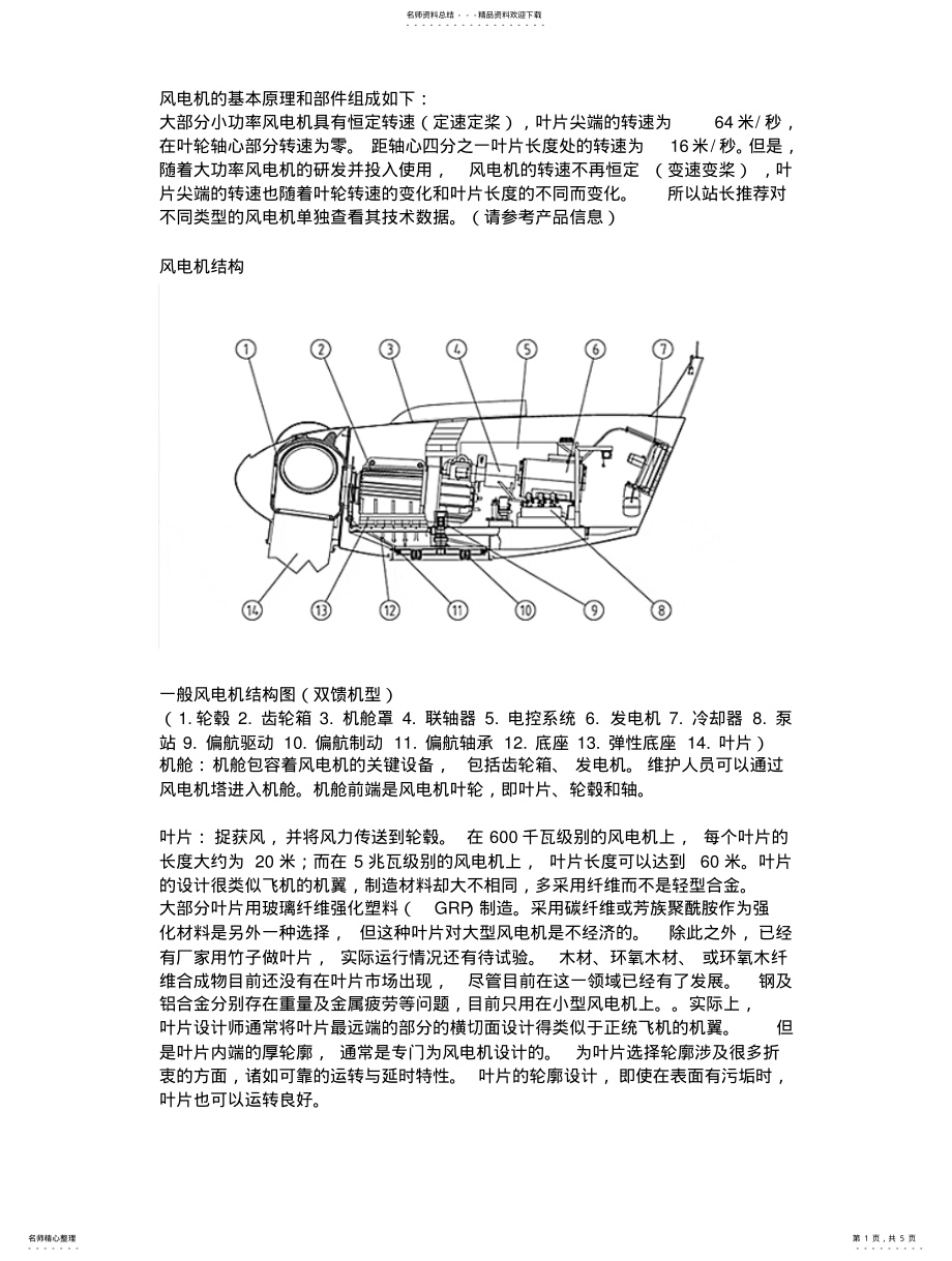 2022年风电机的基本原理以及基本组成结构 .pdf_第1页