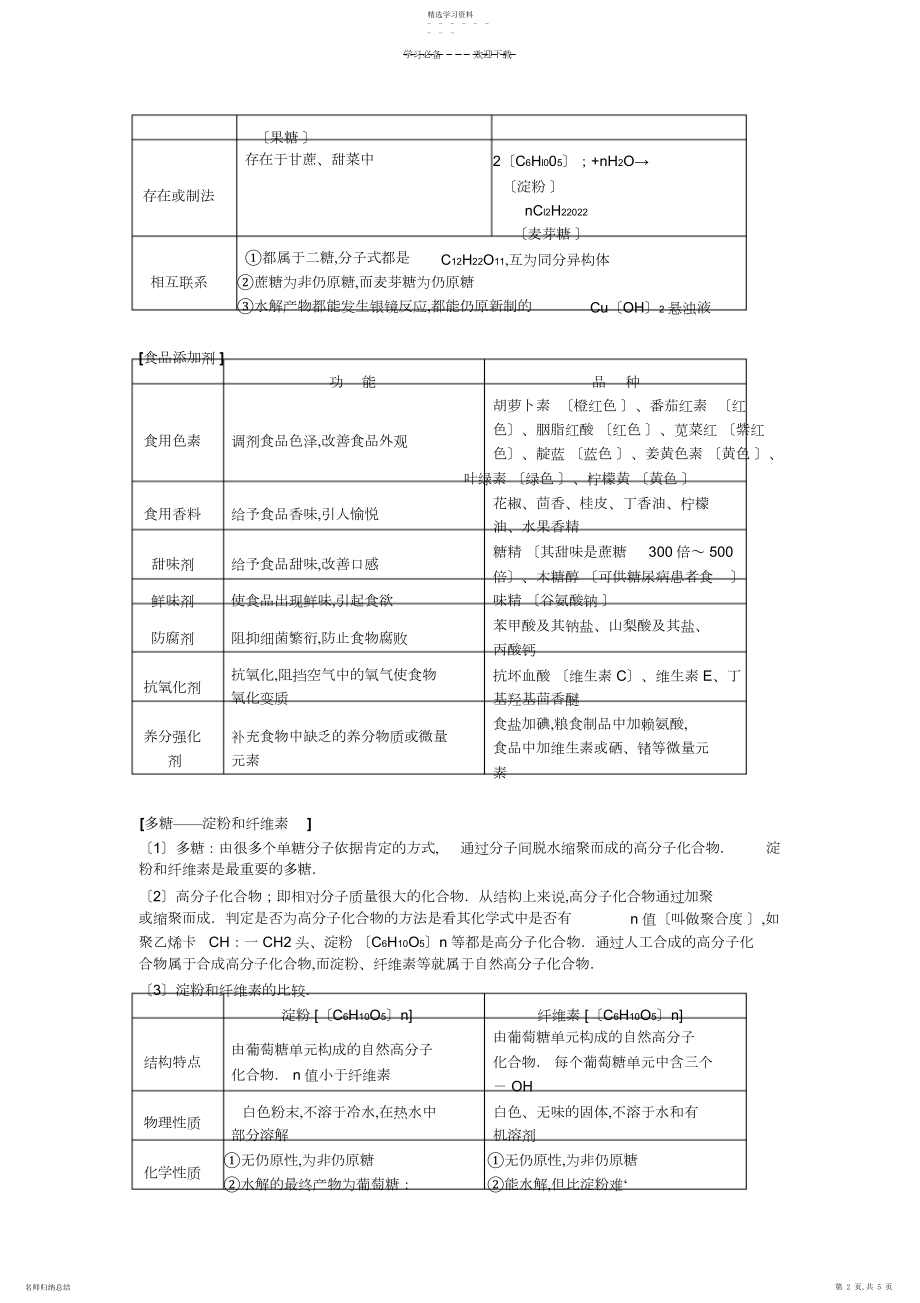 2022年高中知识点规律大全《糖类油脂蛋白质》3.docx_第2页