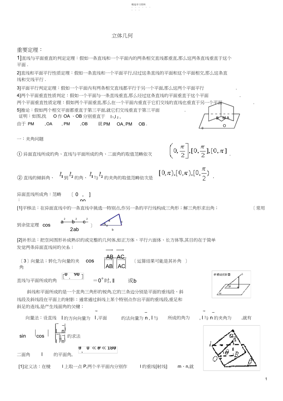 2022年高中数学立体几何方法题型总结.docx_第1页