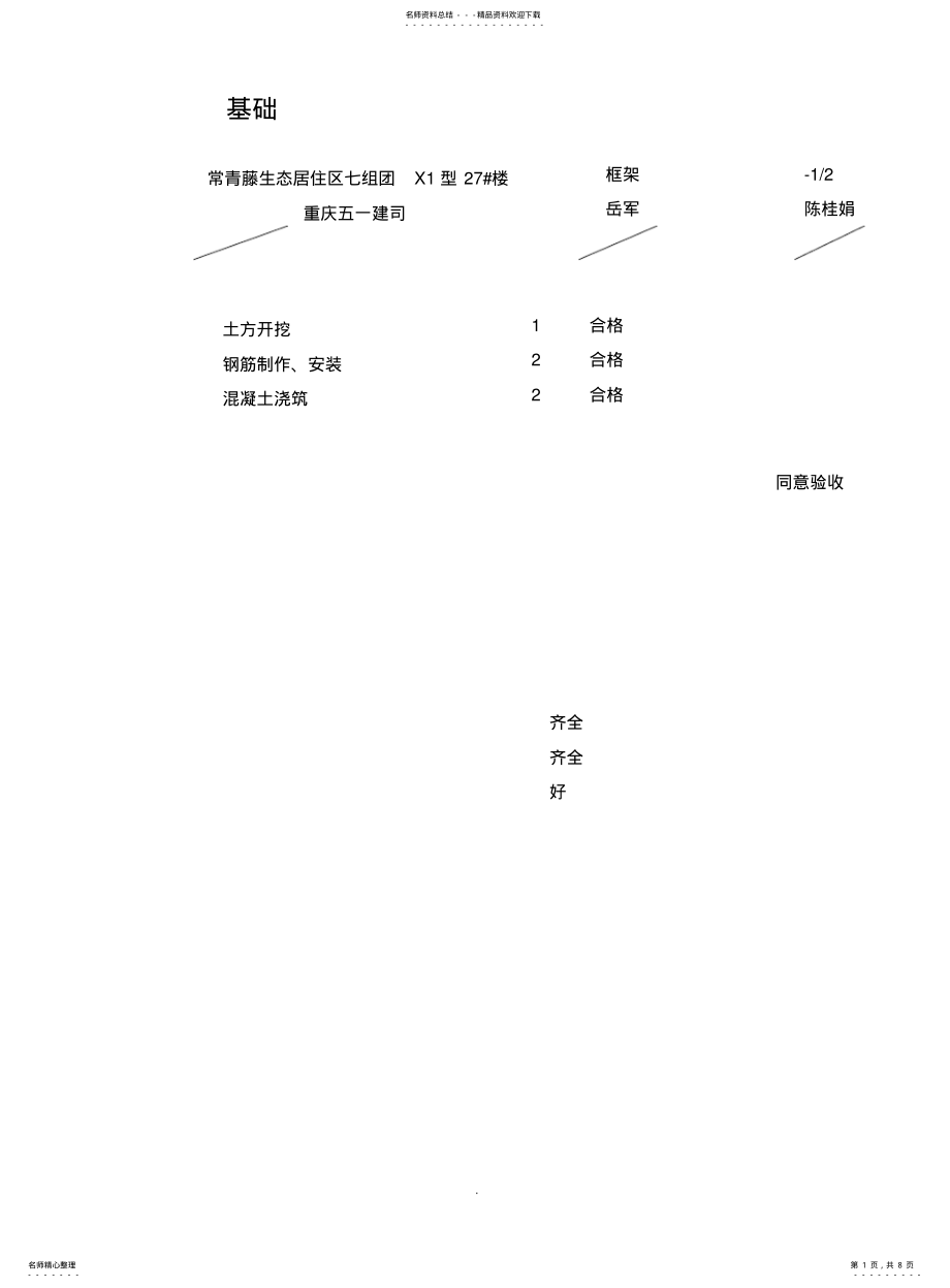 2022年验收表-分部工程质量验收记录 .pdf_第1页