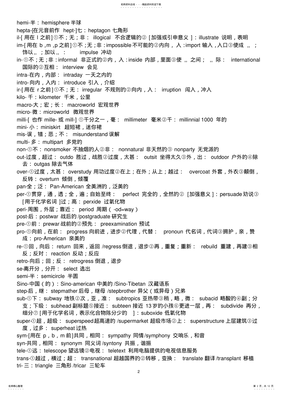 2022年常见英语词缀词根表 .pdf_第2页