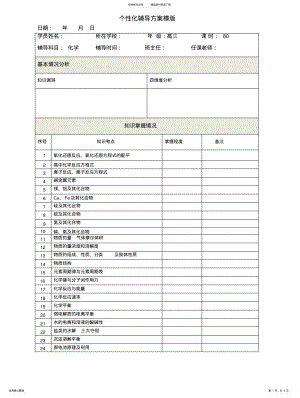 2022年高三化学一对一辅导方案模版 .pdf