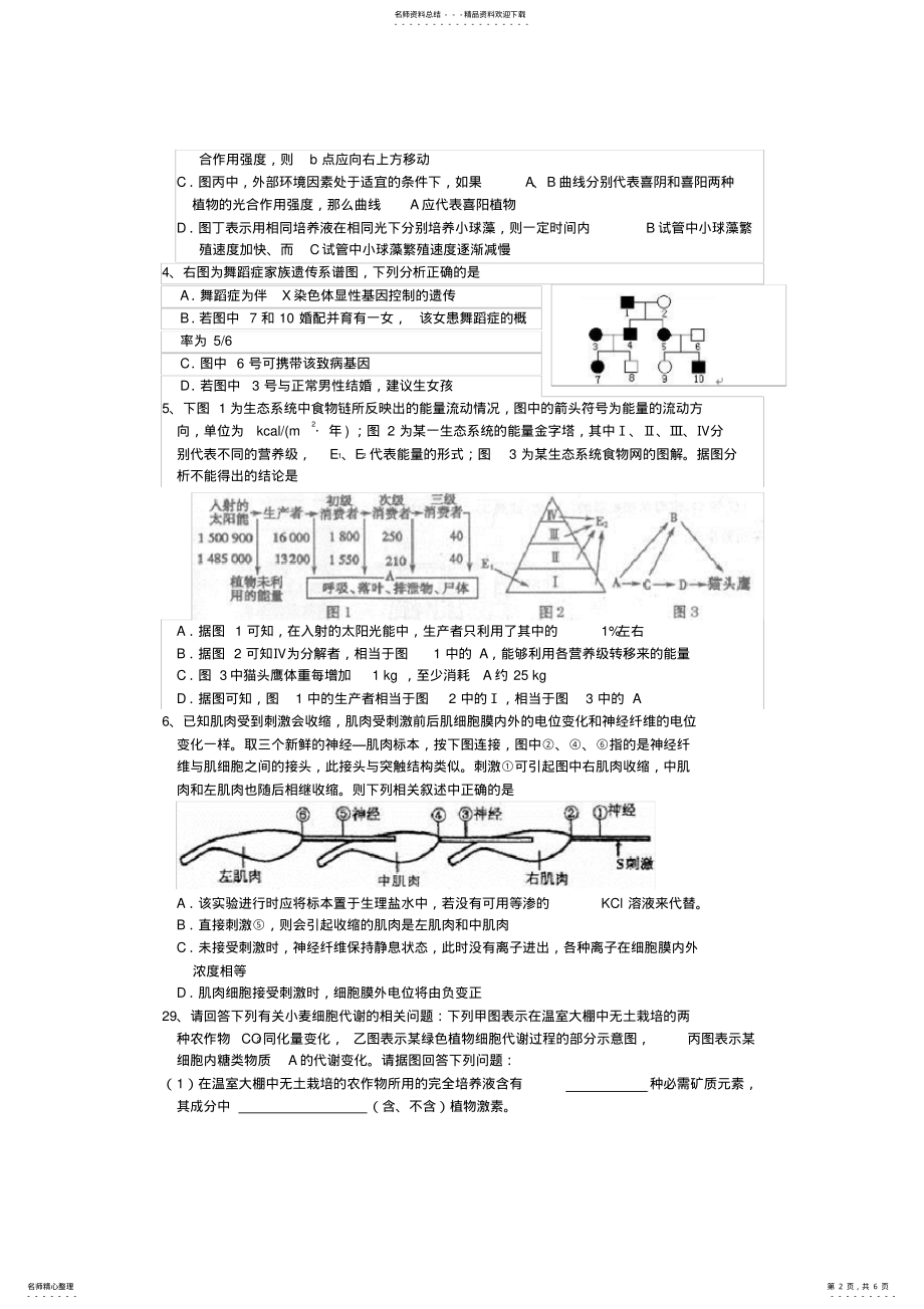 2022年高三理综练习生物 .pdf_第2页