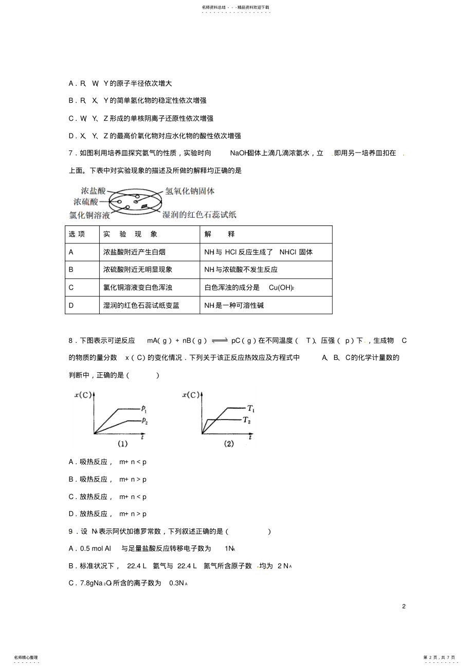 2022年高二化学上学期周练试题 .pdf_第2页