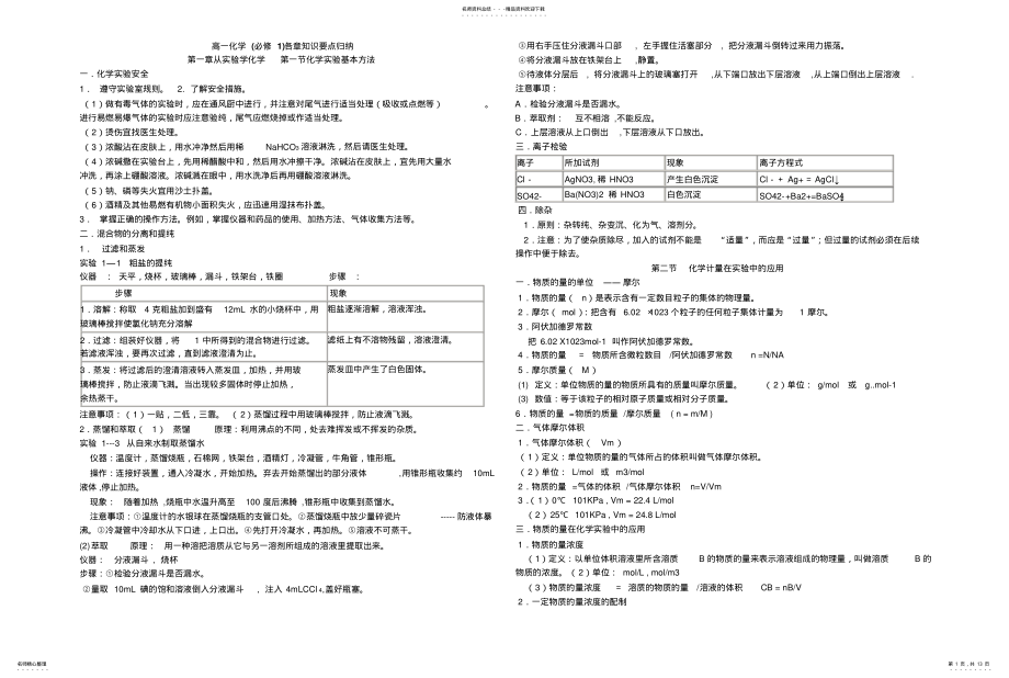 2022年高中学业水平测试化学考点复习 .pdf_第1页