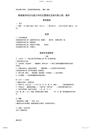 2022年小学教育教学知识与能力中的主要理论及其代表人物、著作 .pdf