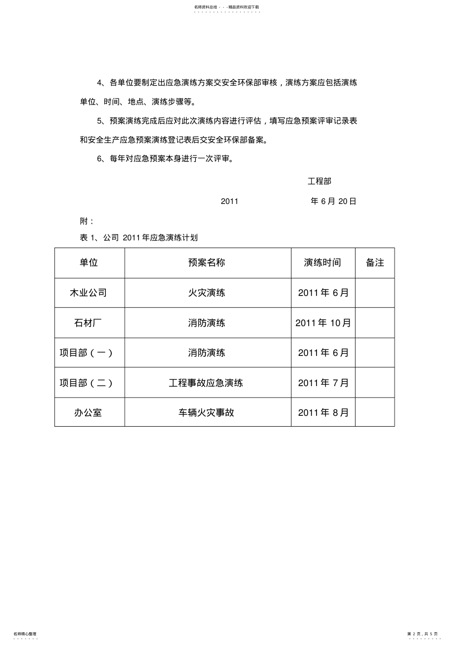 2022年工程应急预案演练计划 .pdf_第2页