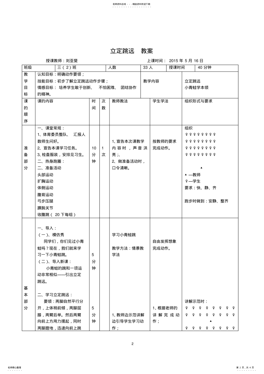 2022年小学体育三年级立定跳远教案 .pdf_第2页