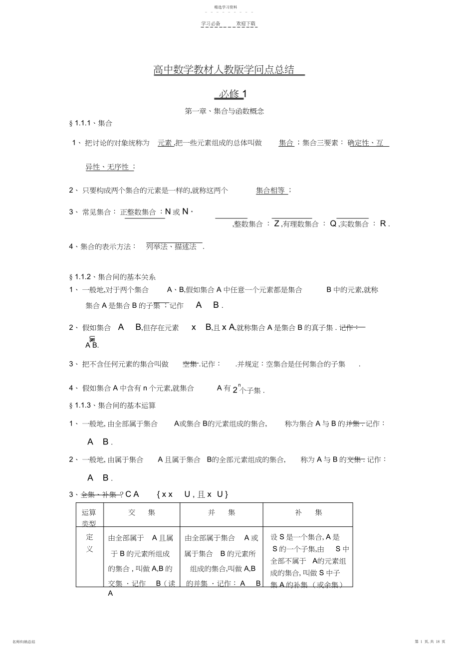 2022年高中数学教材人教版知识点总结.docx_第1页