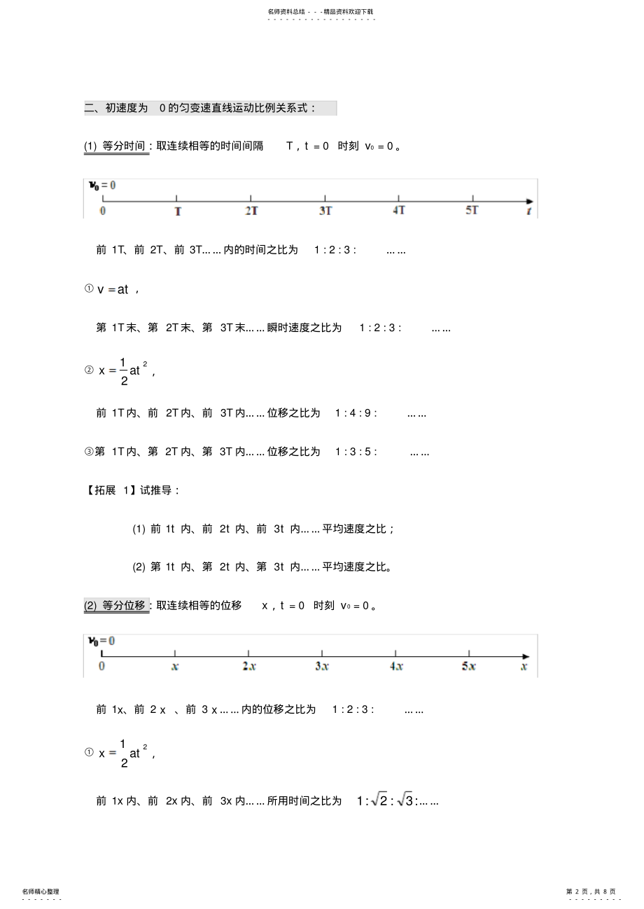 2022年高一物理匀变速直线运动公式 .pdf_第2页