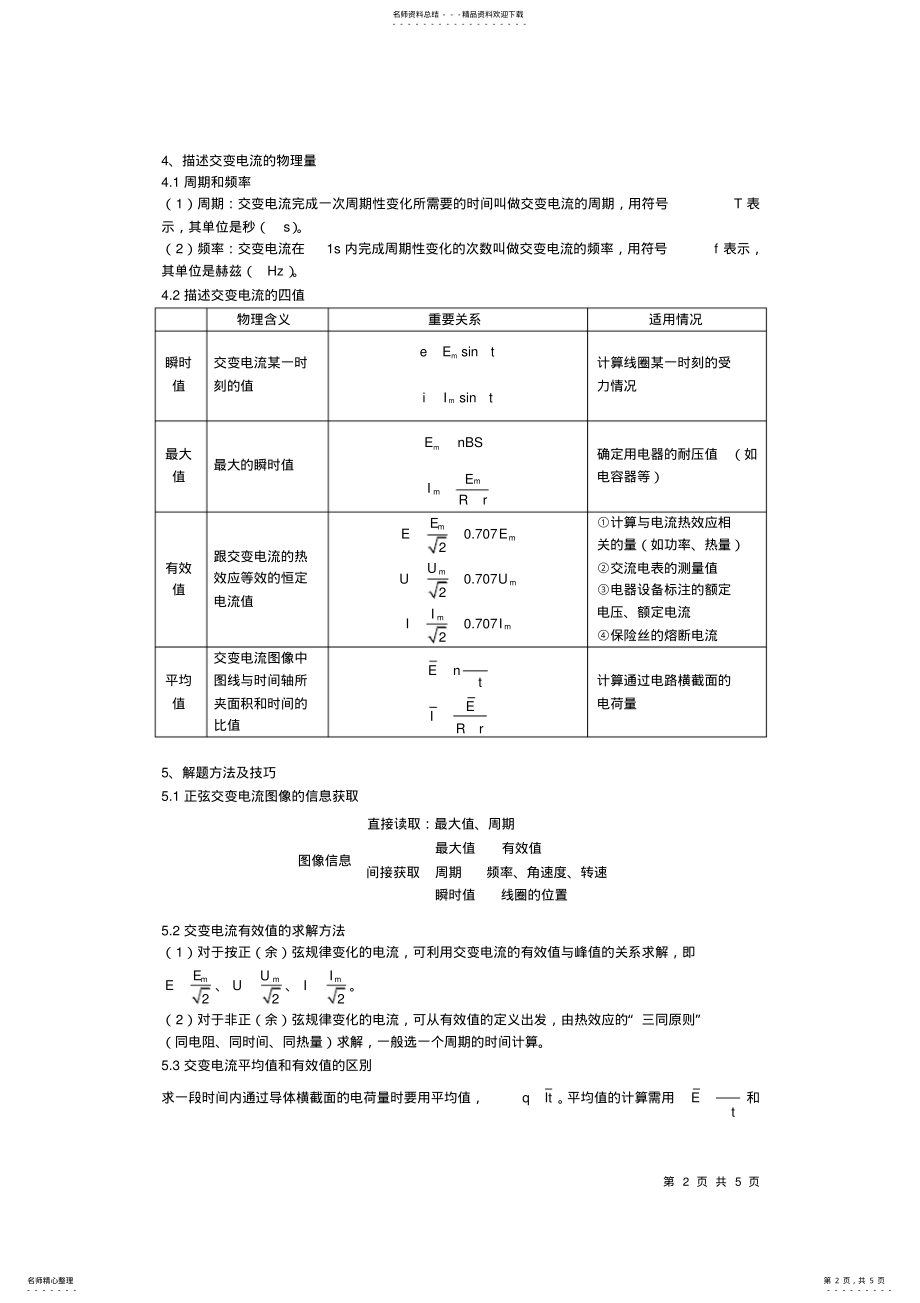 2022年高中物理交变电流知识点总结,推荐文档 .pdf_第2页