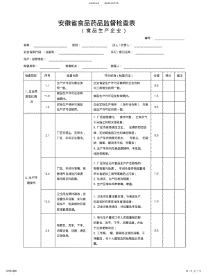 2022年食品生产企业监督检查表 .pdf