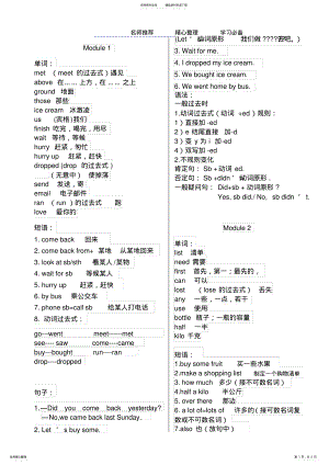 2022年外研版小学英语五年级上册知识点梳理- .pdf