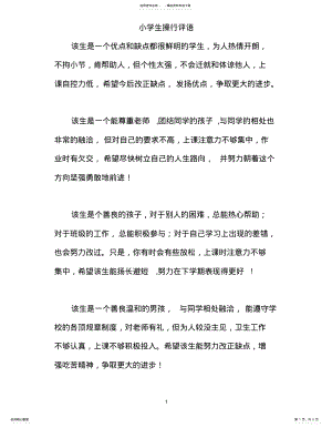 2022年小学生操行评语整理 .pdf