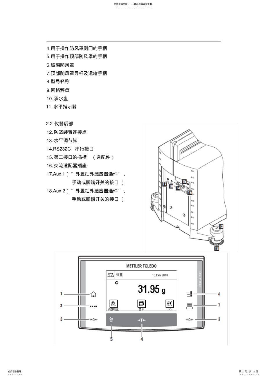 2022年实验室梅特勒XS-DU操作规程 .pdf_第2页