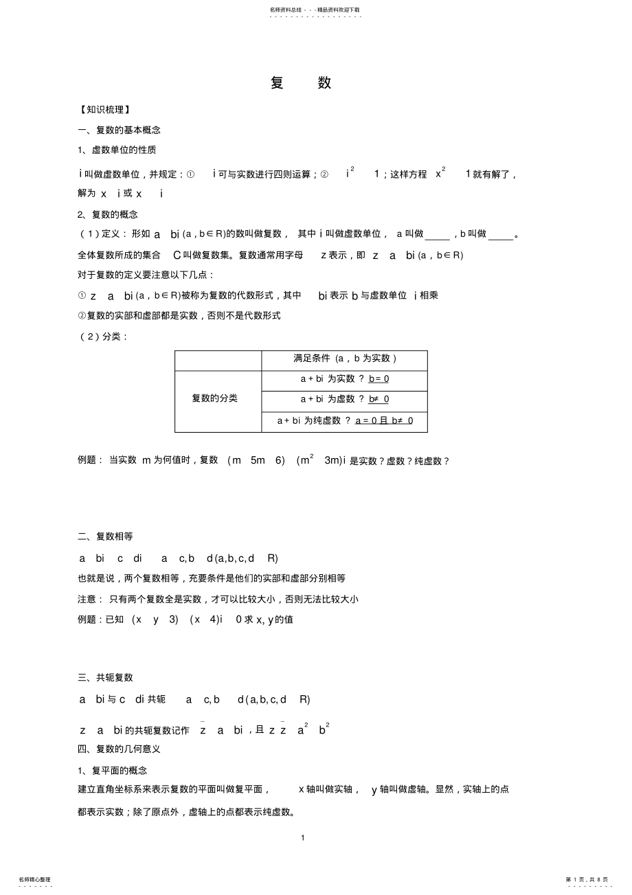 2022年复数知识点归纳,推荐文档 .pdf_第1页