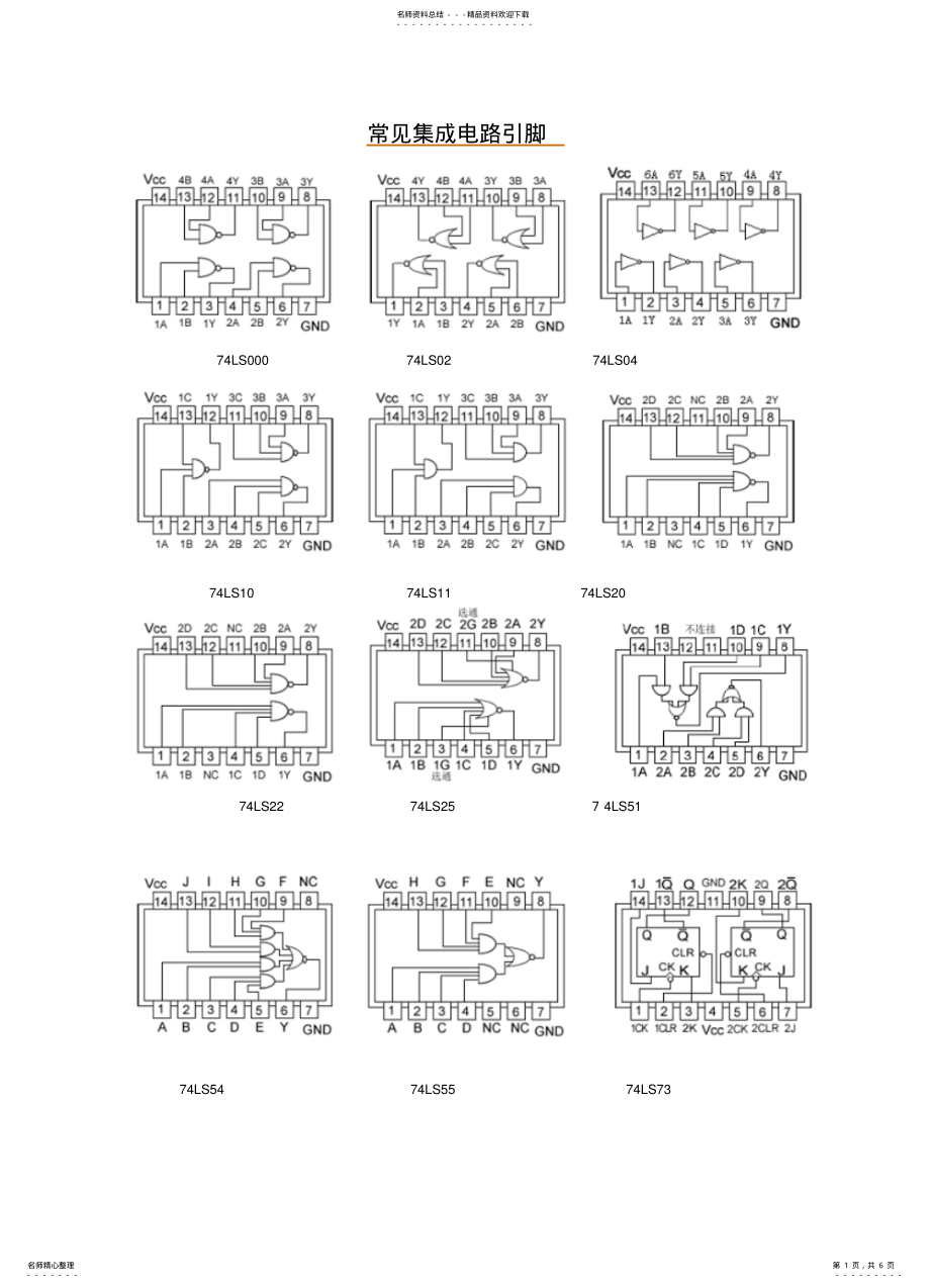 2022年常见集成电路引脚图 .pdf_第1页