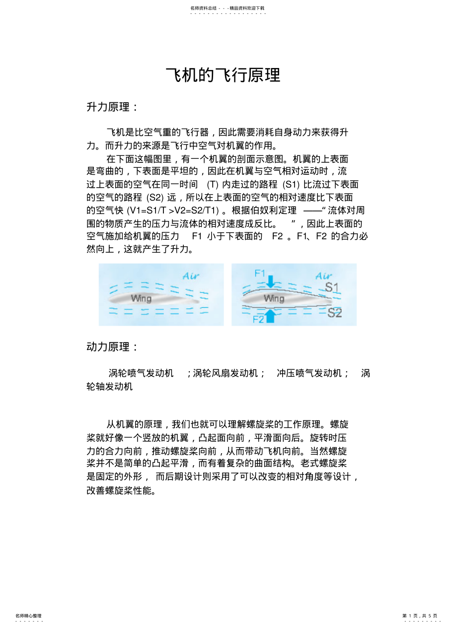 2022年飞机的飞行原理 .pdf_第1页