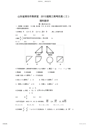 2022年山东省潍坊市教研室高三高考仿真理科数学 .pdf