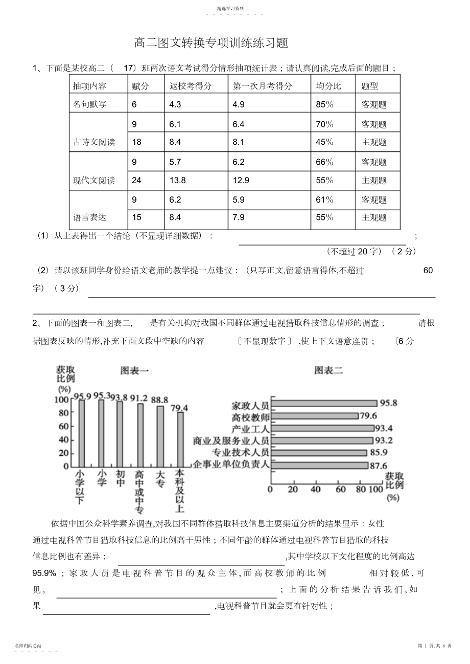 2022年高二图文转换专项训练练习题3.docx_第1页