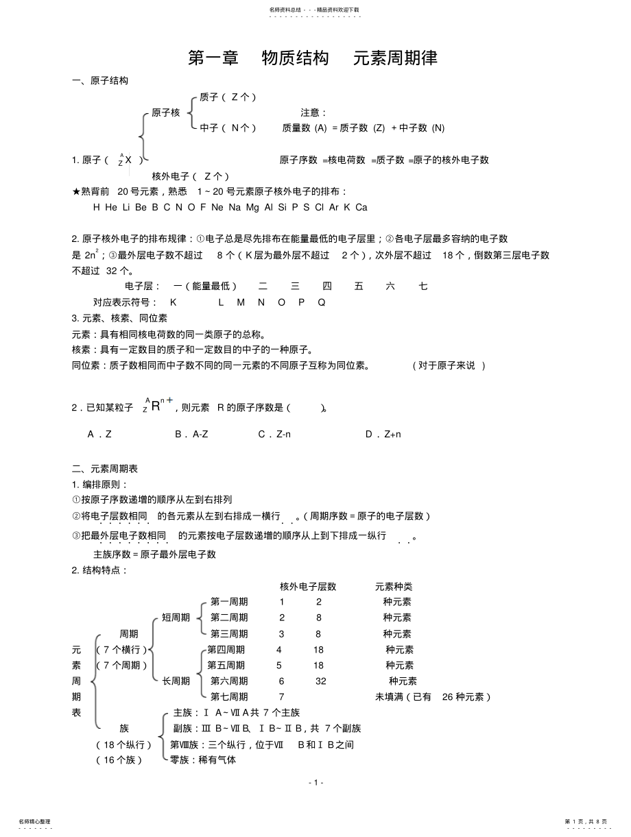 2022年高中化学必修二知识点和习题 .pdf_第1页