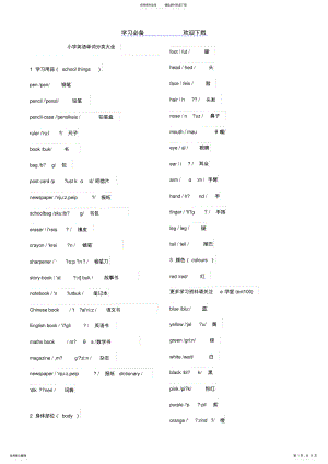 2022年小学英语单词分类大全 2.pdf