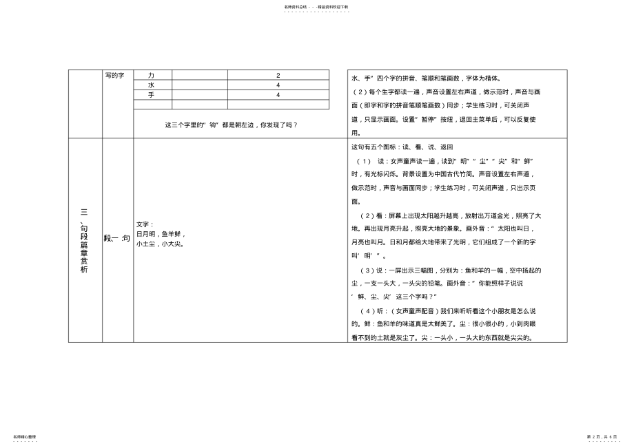 2022年小学语文一年级下册《日月明》教学设计 .pdf_第2页