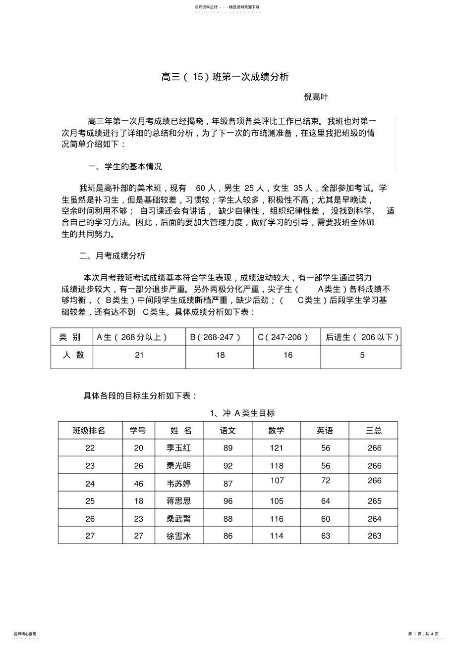 2022年高三美术第一次月考成绩分析 .pdf_第1页