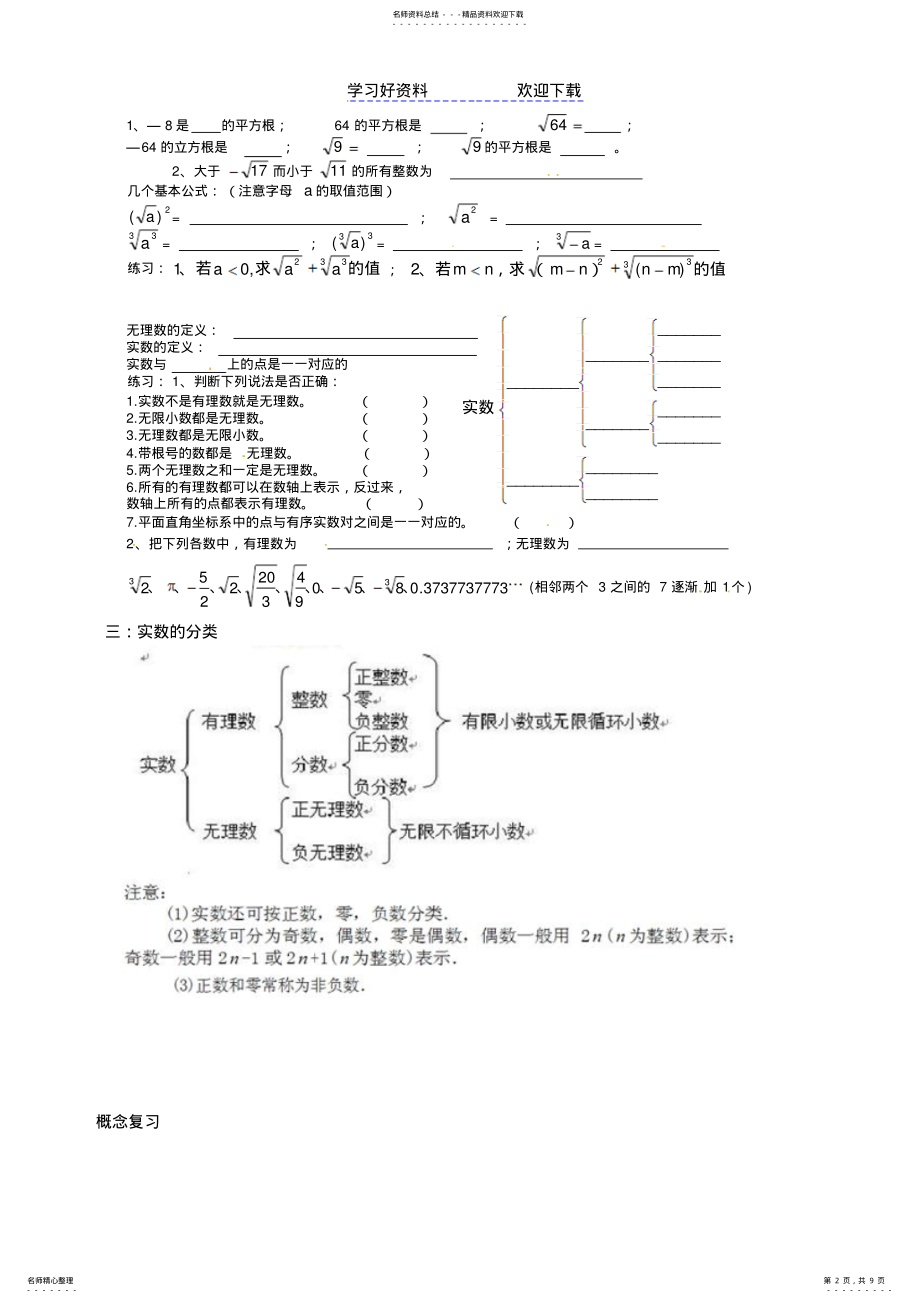 2022年平方根立方根复习教案 .pdf_第2页